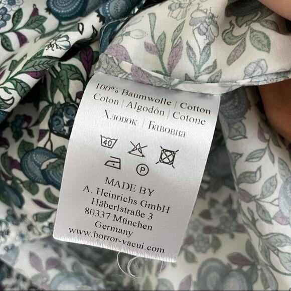 Horror Vacui Electra Floral Blouse Blue White - Picture 3 of 4